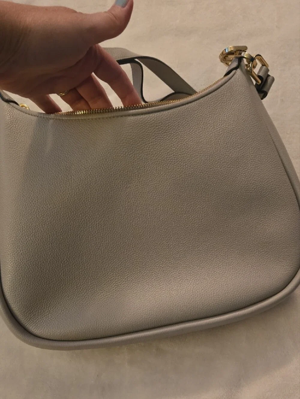 Kate Spade Woven Leather Shoulder Bag in Light Gray - Designer Style